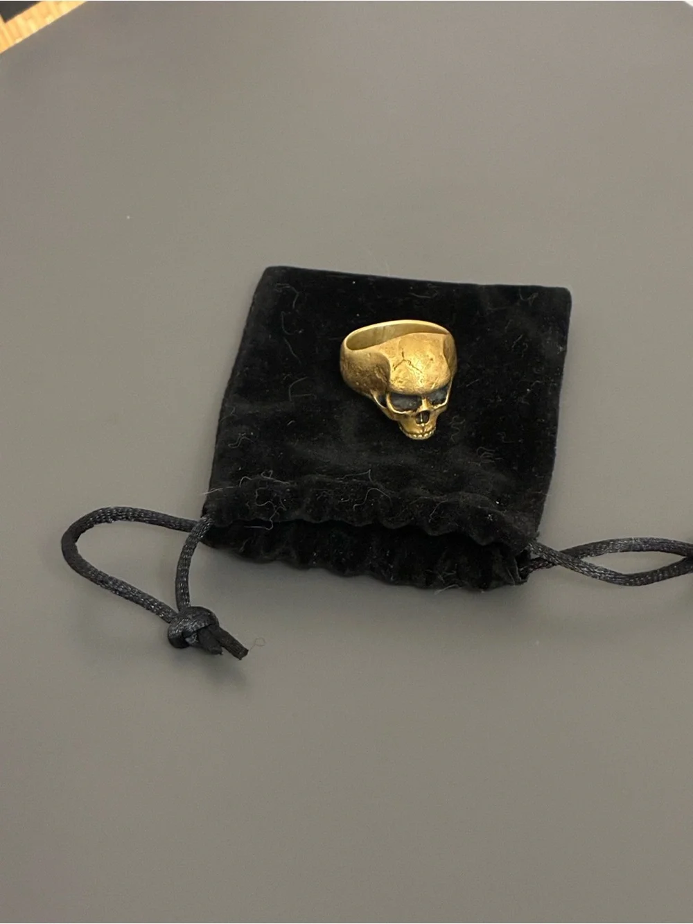 $398 Brand New John Varvatos Artisan Brass Skull Ring Size 11